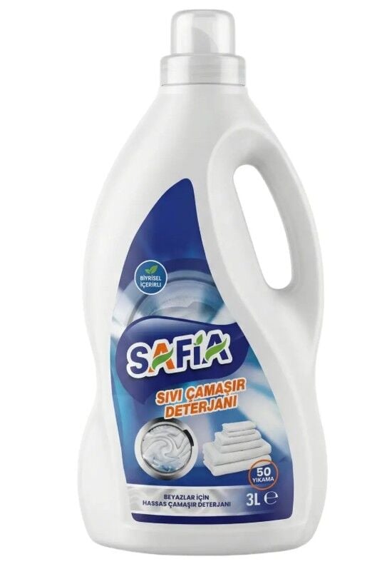 Safia Bitkisel Sıvı Çamaşır Makine Deterjanı Beyazlar 3 Lt