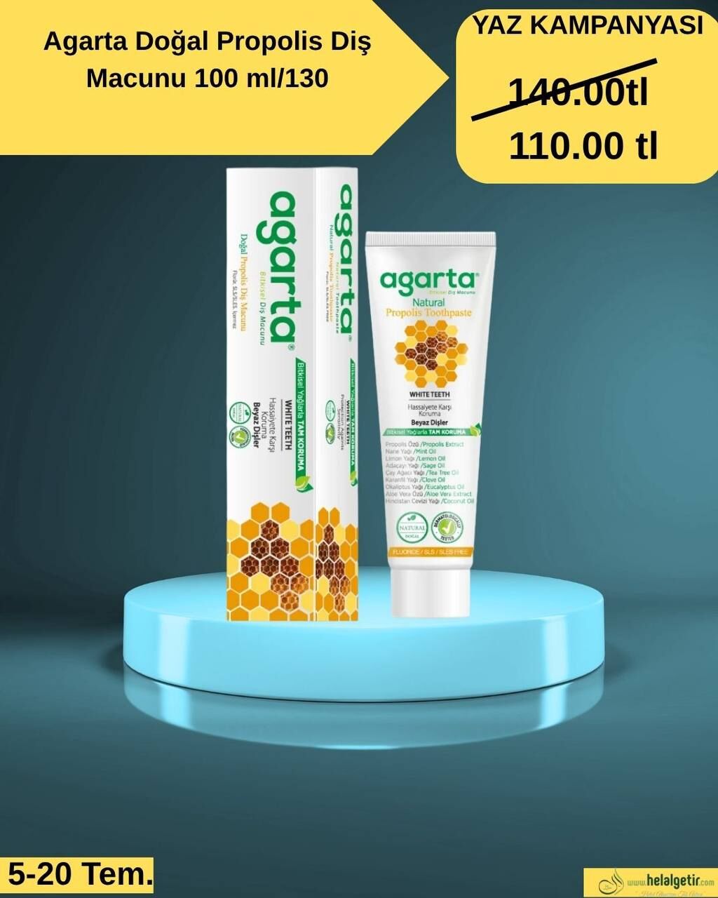 Agarta Doğal Propolisli Diş Macun 100ml
