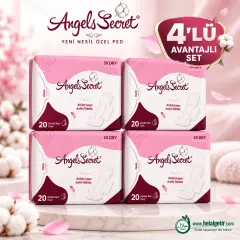 Angels secret Günlük Ultra İnce pamuksu Anyonlu Hijyenik Ped 4lü Set