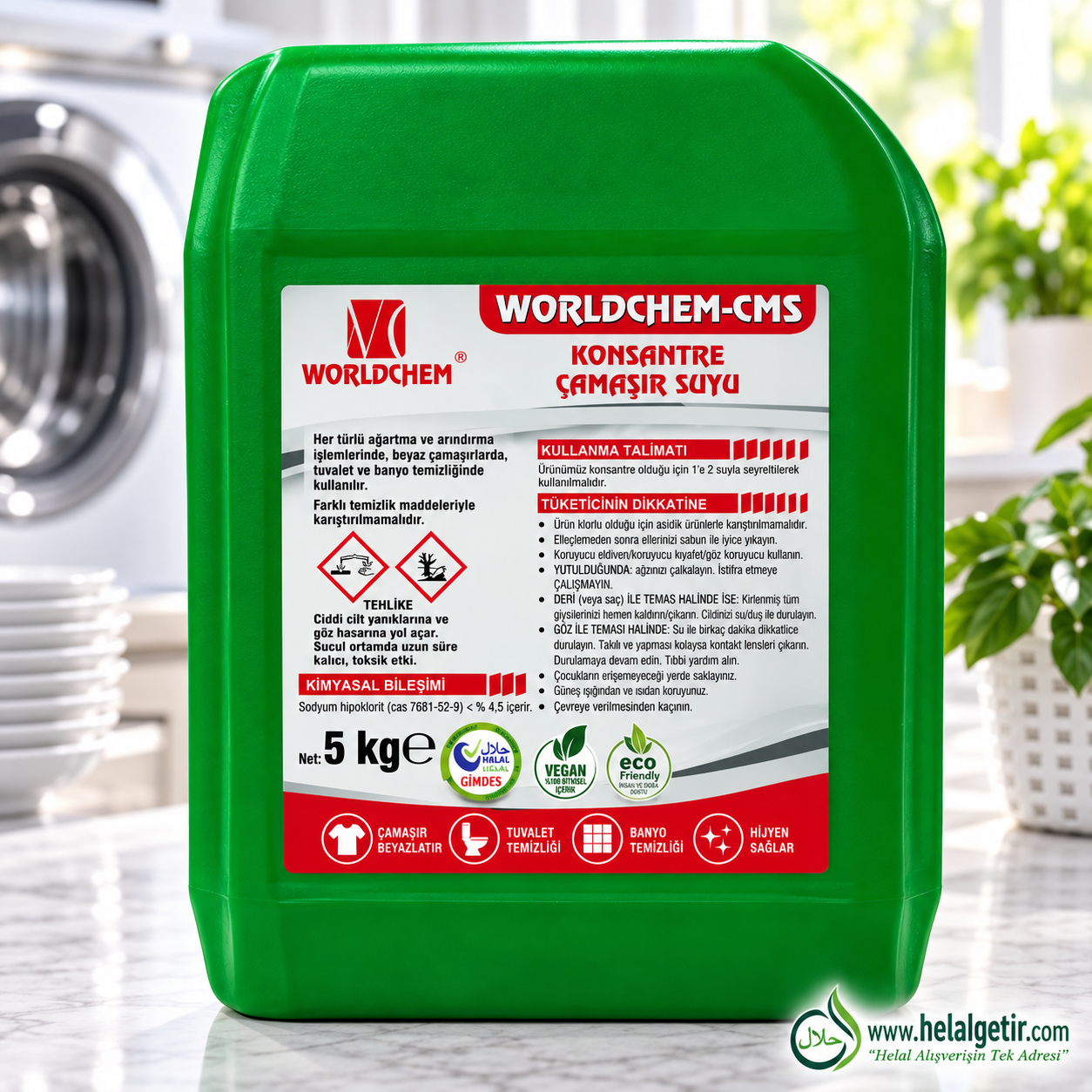Worldchem Konsantre Çamaşır Suyu 5lt
