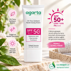 Agarta Cilt Tonu Eşitleyici Renkli Kapatıcı Etkili 50 Ml Spf+50 Güneş Kremi