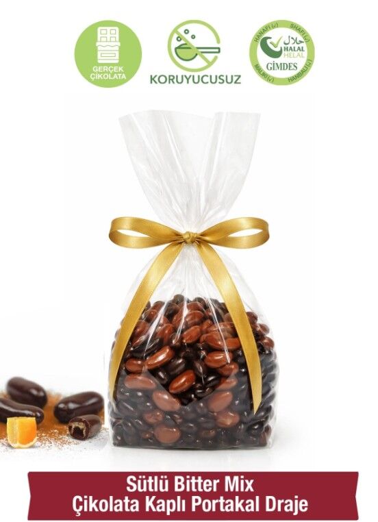 Milat Sütlü, Bitter Mix Çikolata Kaplı Portakal Draje 250gr