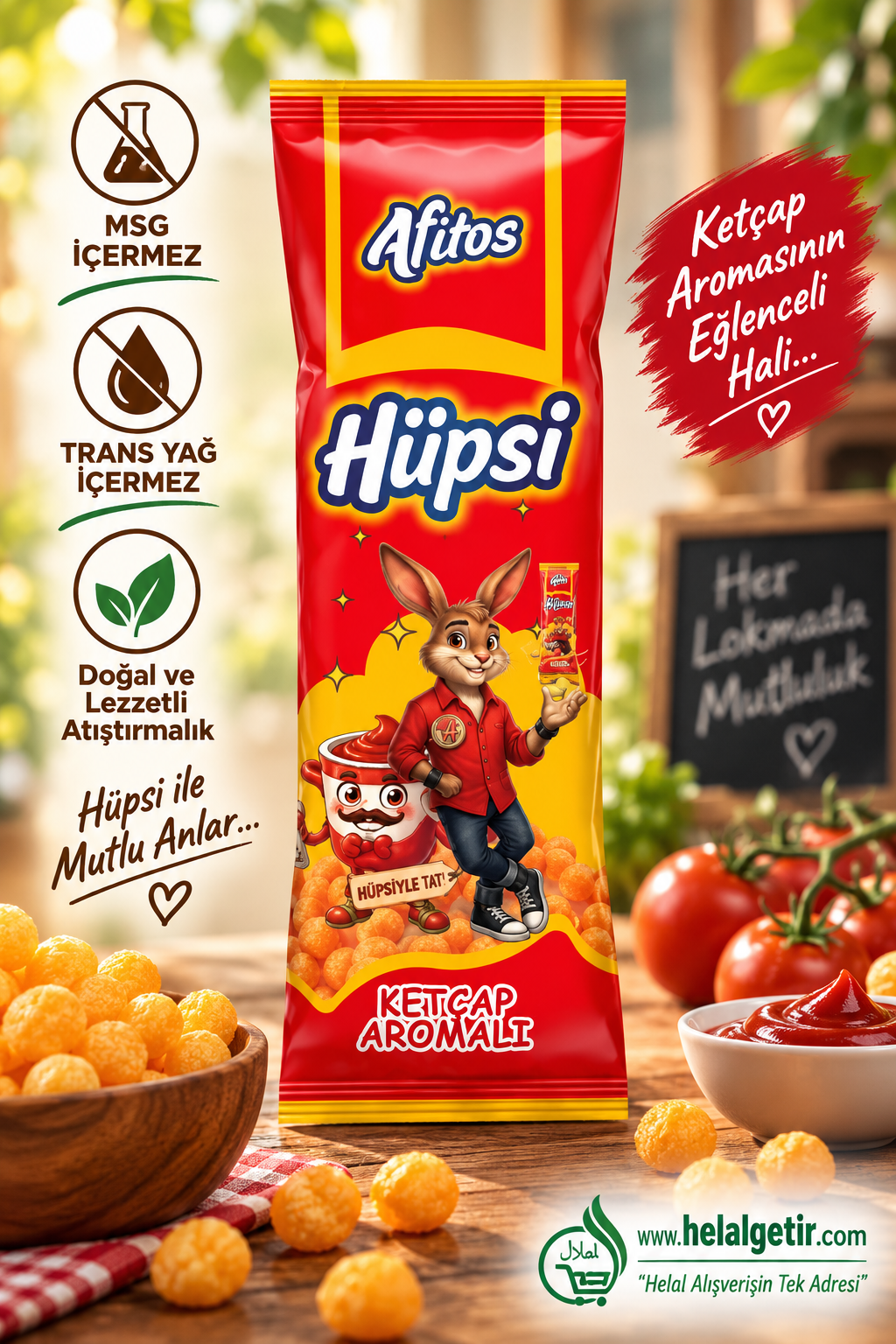Afia Afitos Hüpsi Ketçap Aromalı Cips 20 Gr