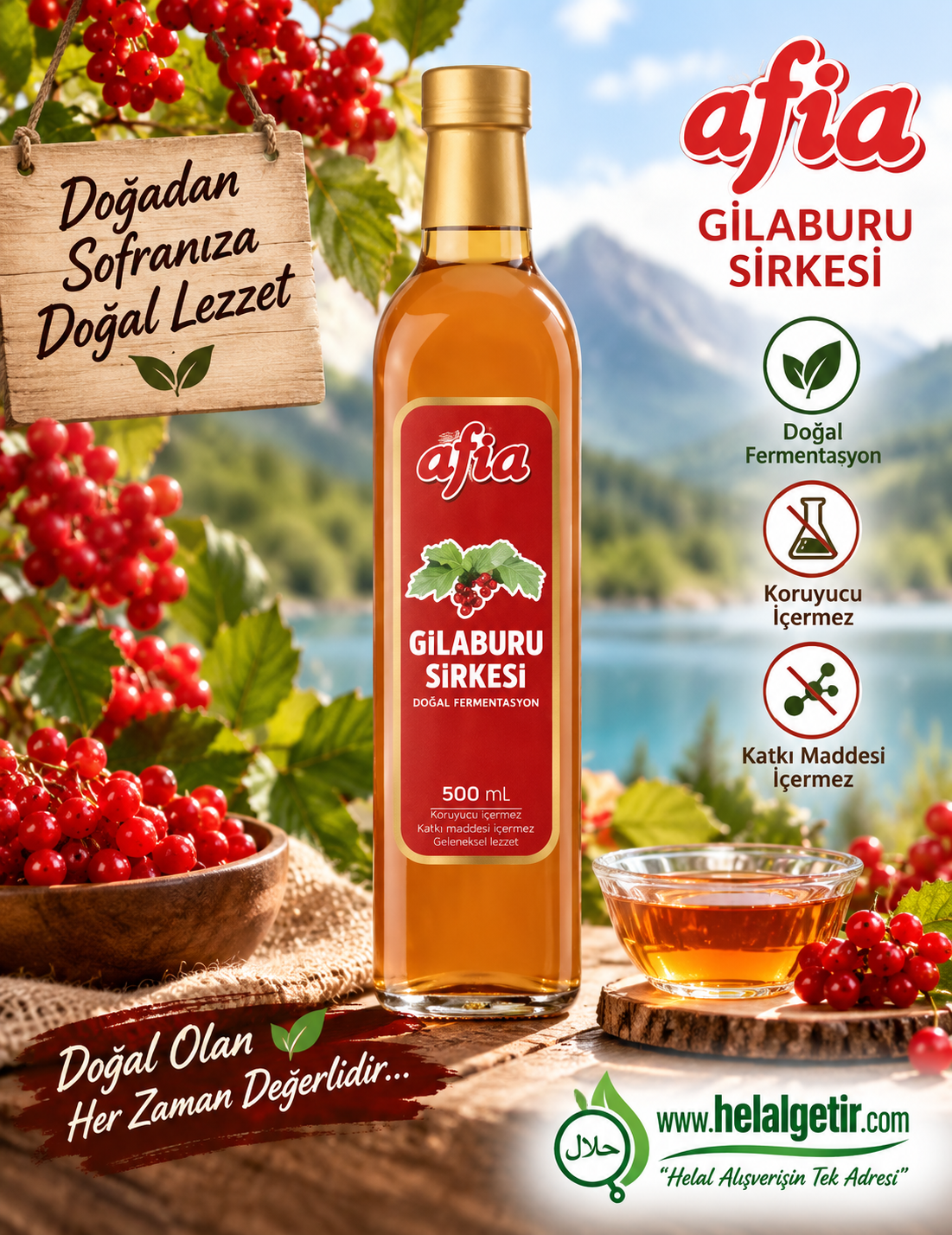 Afia Gilaburu Sirkesi Şişe 500 Ml