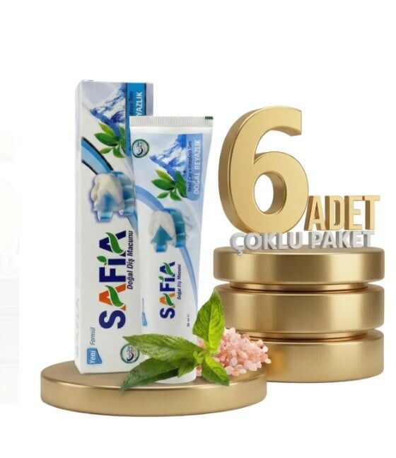 Safia Diş Macunu Yeşil Çay ve Himalaya Tuzu 6x60 ml