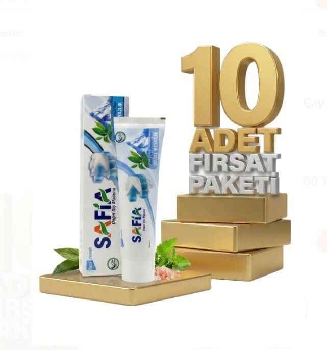 Safia Diş Macunu Yeşil Çay ve Himalaya Tuzu 10x60 ml