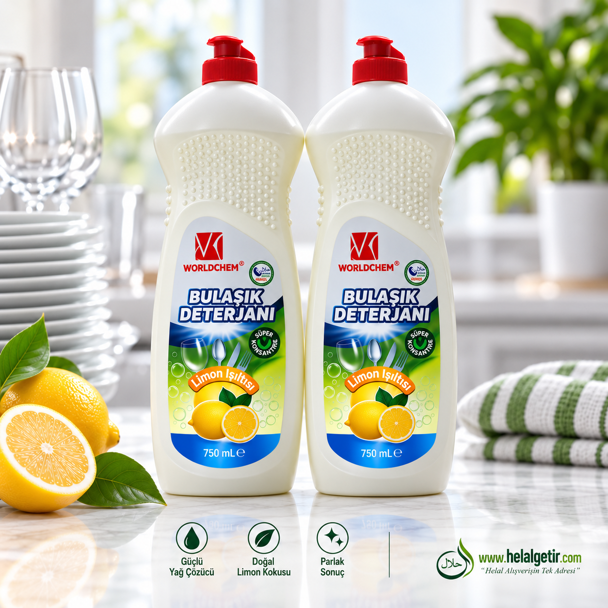 Worldchem Elde Bulaşık Deterjan 750ML* 2li Set
