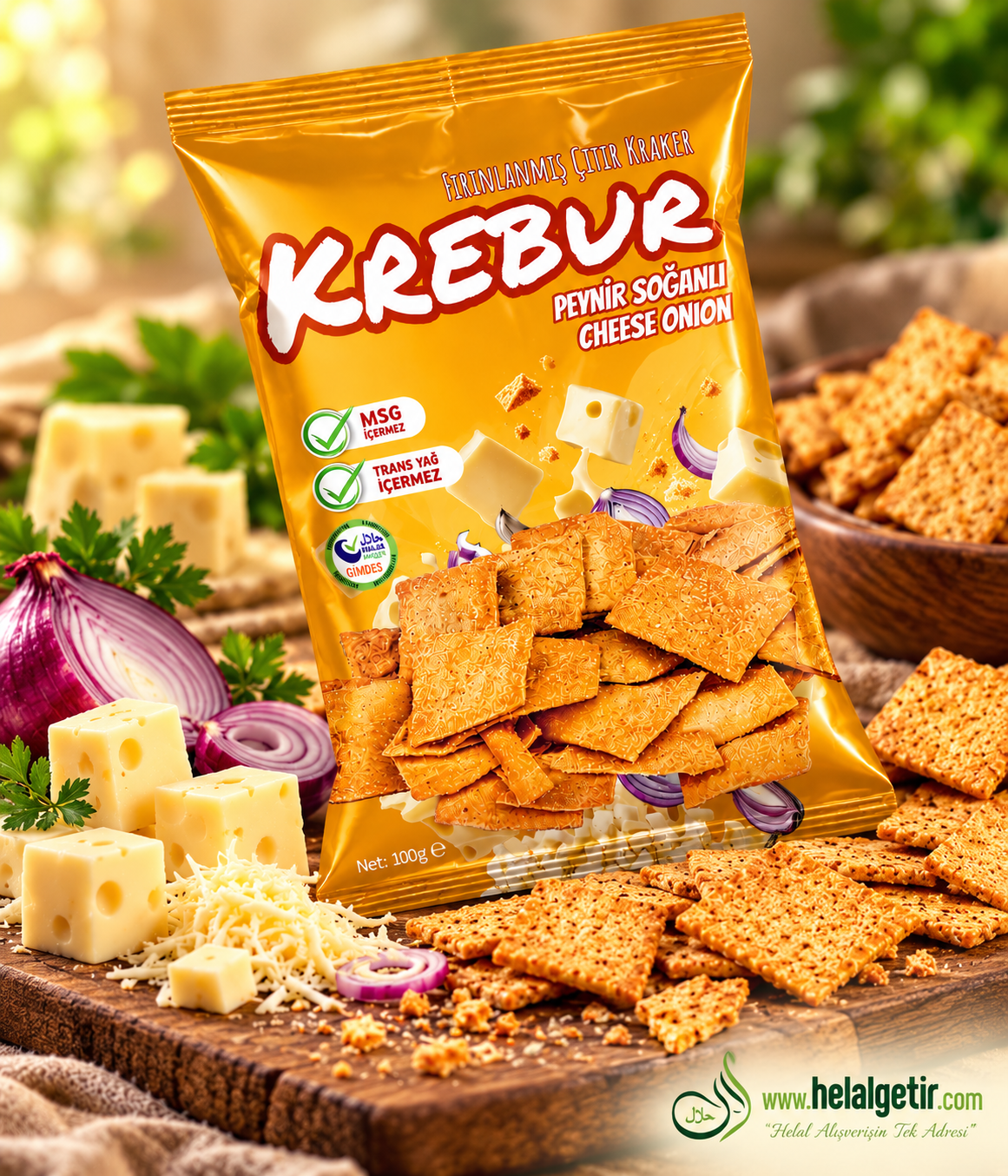 Krebur Peynir Soğanlı Kraker 100gr