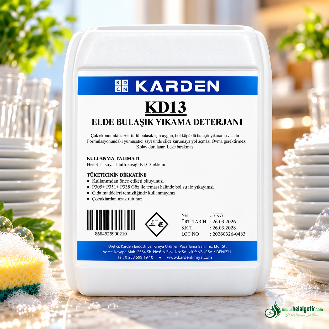 Karden Elde Bulaşık Deterjanı 5 Lt