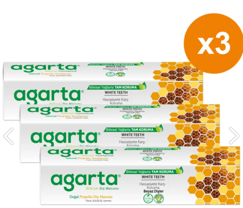 Agarta Doğal Propolisli Diş Macunu 100 ml (3 Adet )