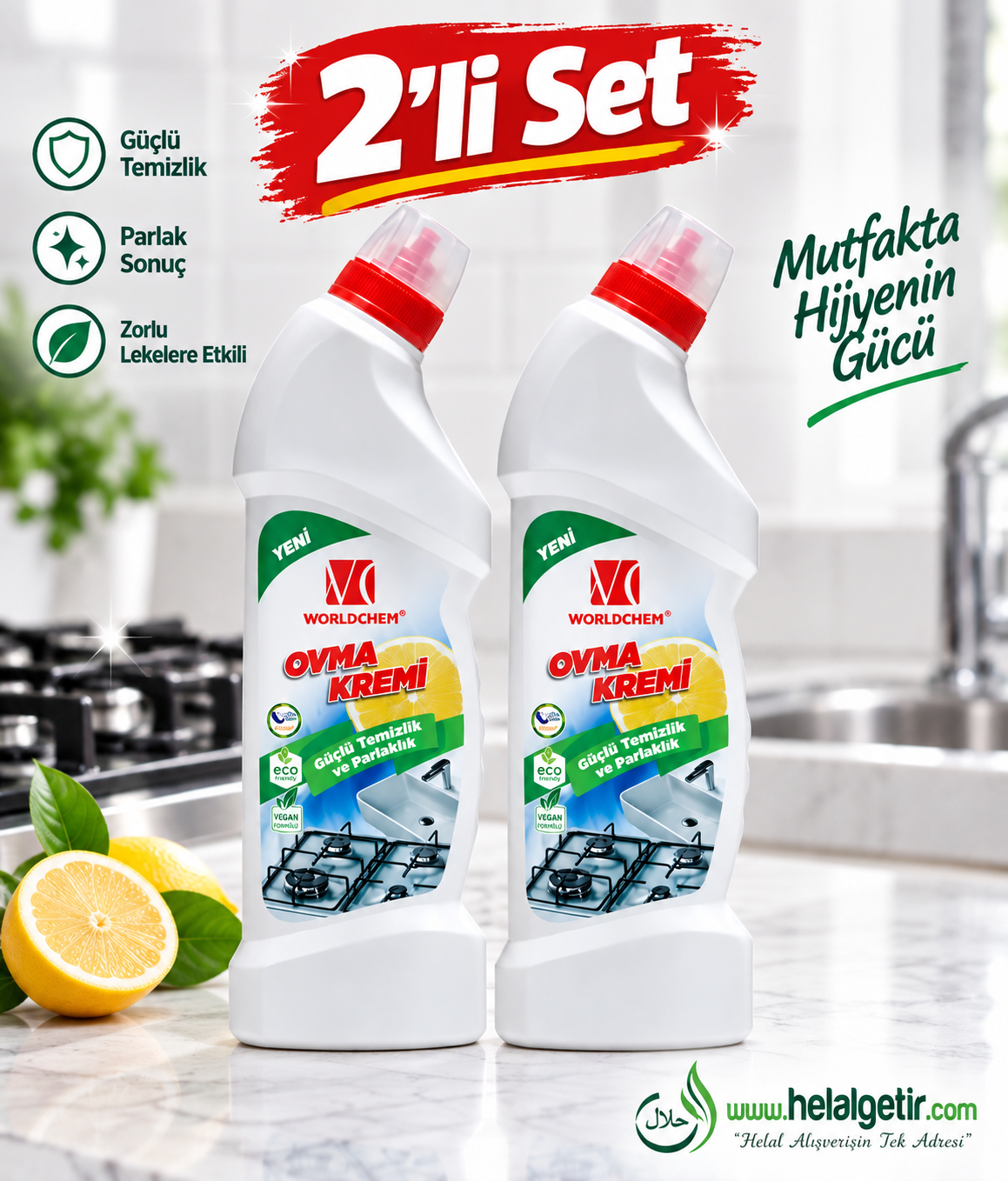 Worldchem CF Yoğun Formüllü Ovma Ve Parlatma Kremi 1000ml * 2Li Set