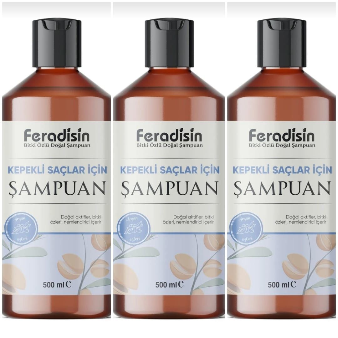 Feradisin Bitkisel Kepekli Saçlar İçin Şampuan 500ml * 3Lü Set