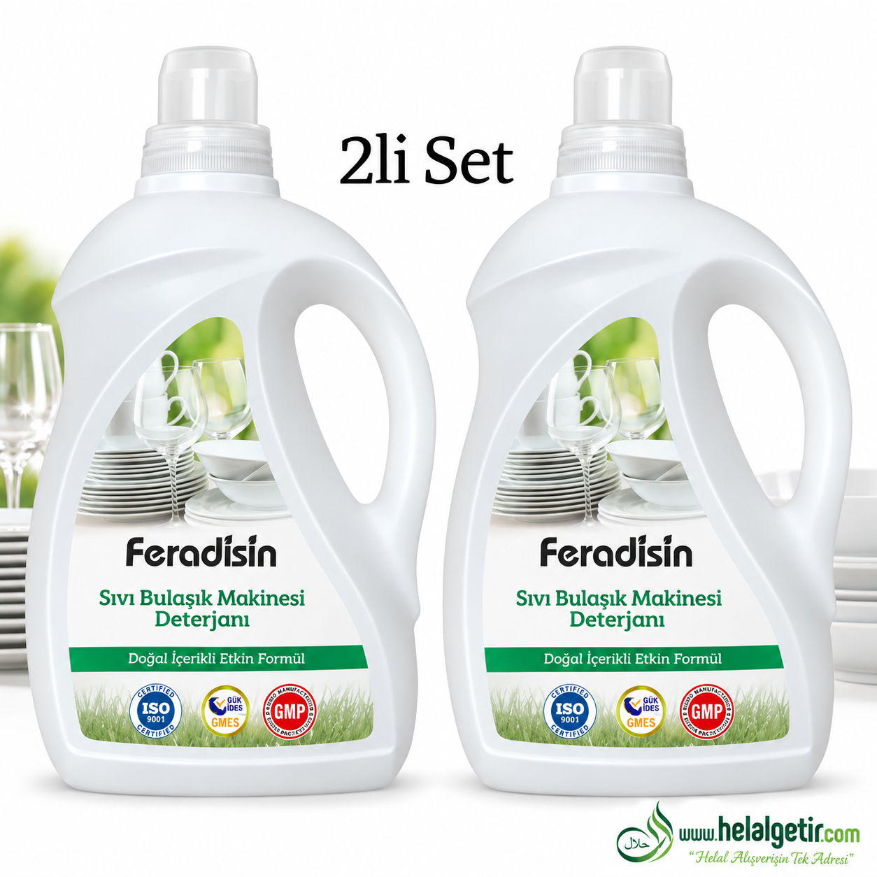 Feradisin Bitkisel Jel Bulaşık Makinesi Deterjanı 2lt * 2Li Set