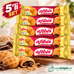 Afia Afibis Kakao Krema Dolgulu Bisküvi 75 Gr.- 5'li Set