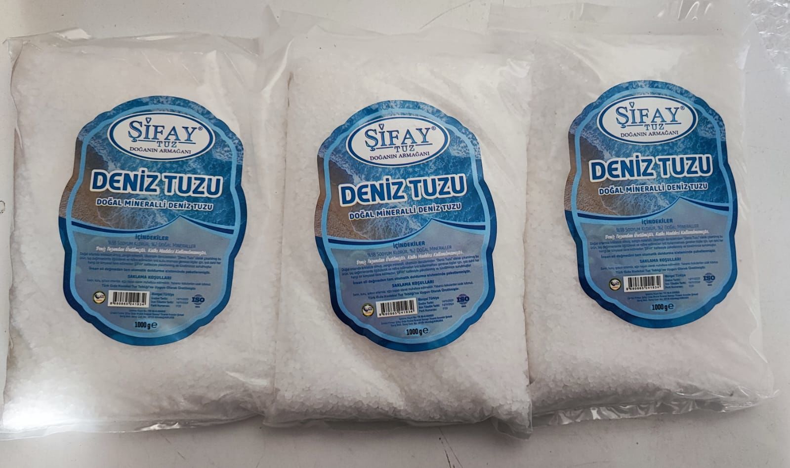 Şifay Deniz Tuzu Sofrada Öğütme Kristal 3lü Set (3kg)