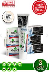 Organicadent Aktif Karbonlu Doğal Diş Macunu 105gr*3lü set