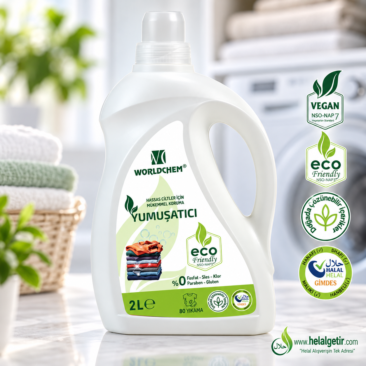Worldchem Ciltler Yumuşatıcı Hassas Ciltler  2 Lt