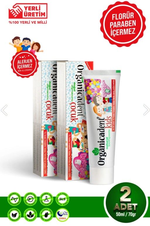 Organicadent Doğal Çocuk Diş Macun 70gr*2li Set