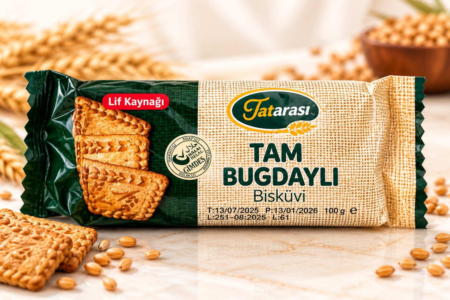 Tatarası Tam Buğday Bisküvi 100gr