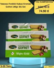 Tatarası Fındıklı Kakao Kremalı Gofret 140gr 3lü Set