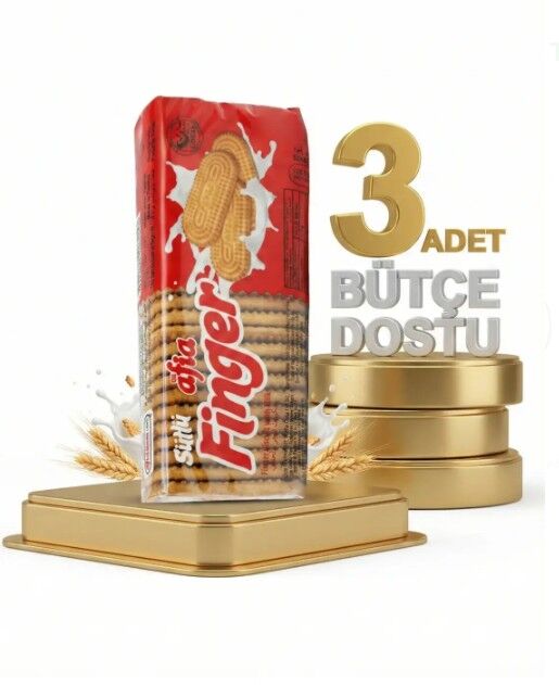 Afia Sütlü Finger Bisküvi 140 Gr 3lü Set