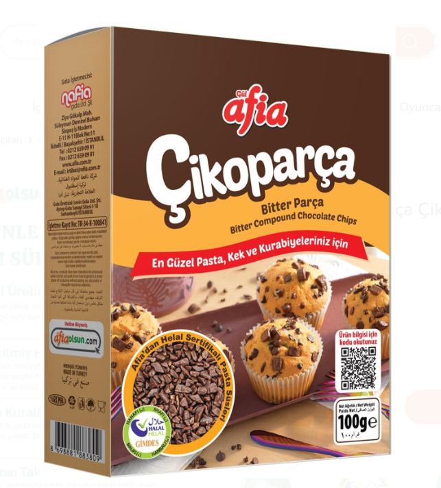 Afia Çikoparça Bitter Parça Çikolata 100 Gr