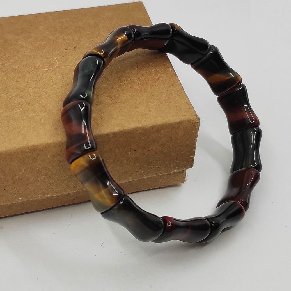 Kemik Kesim Kaplangözü Taşı Doğal Taş Bileklik -107