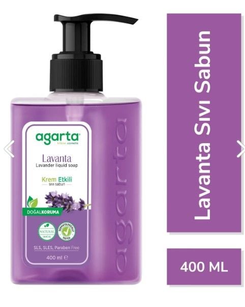Agarta Doğal Krem Etkili Sıvı Sabun Lavanta 400 ml