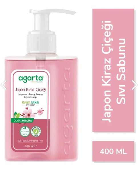 Agarta Krem Etkili Doğal Sıvı Sabun Japon Kiraz Çiçeği 400 ml