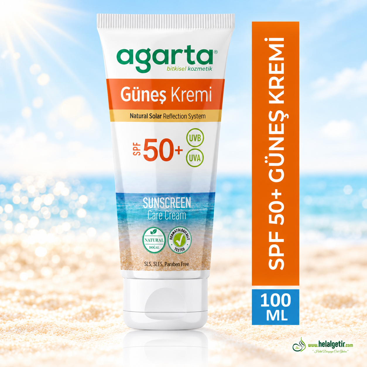 Agarta Doğal Güneş Kremi 50 Faktör 100 Ml