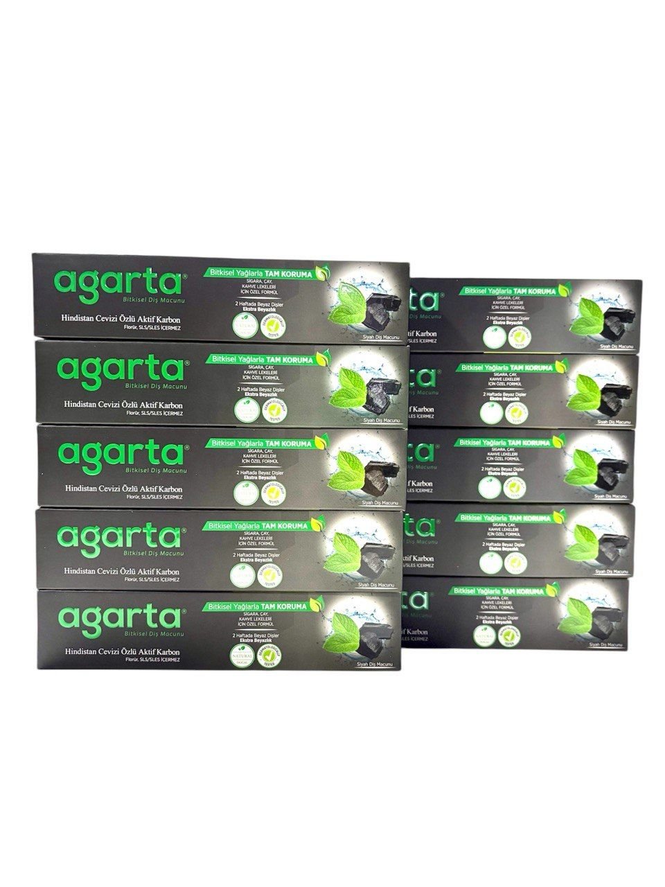 Agarta Doğal Hindistan Cevizi Özlü Aktif Karbonlu Diş Macunu 100 ml 10 ADET