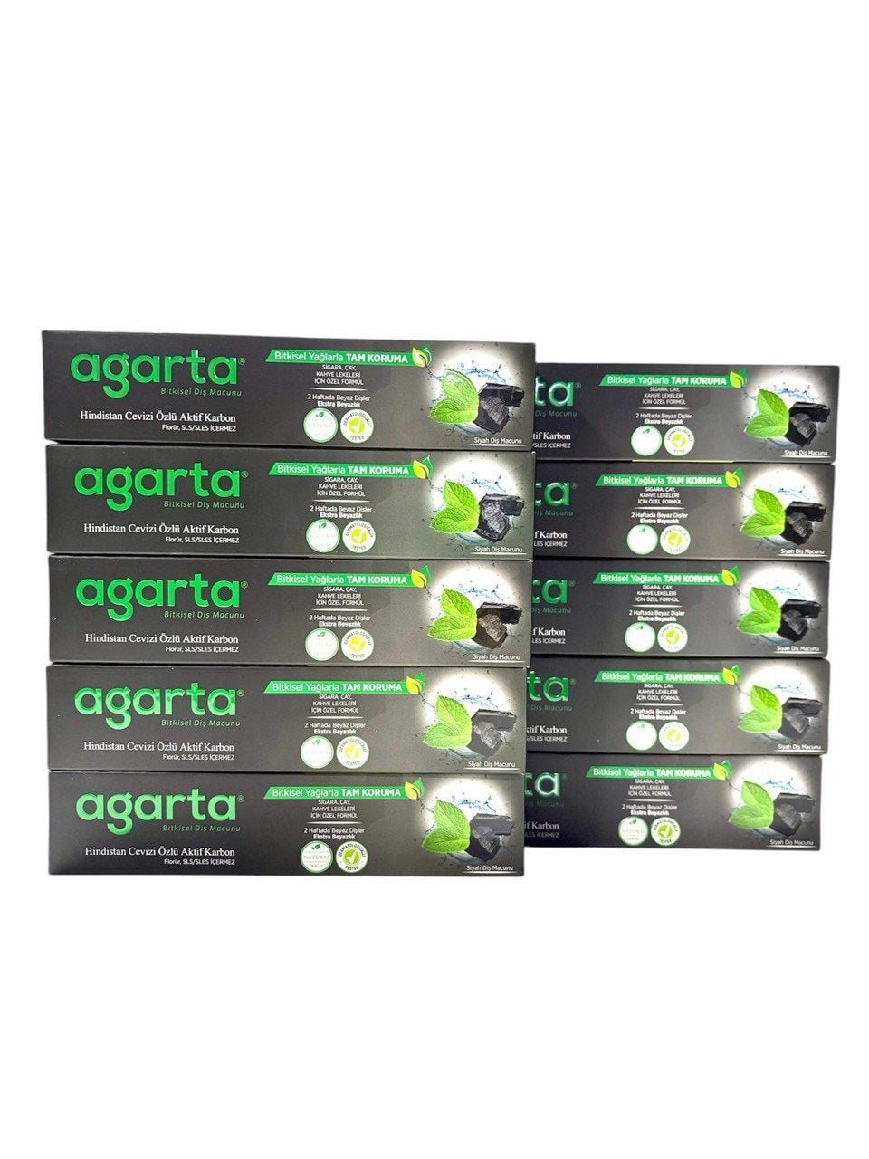 Agarta Doğal Hindistan Cevizi Özlü Aktif Karbonlu Diş Macunu 100 ml 10 ADET