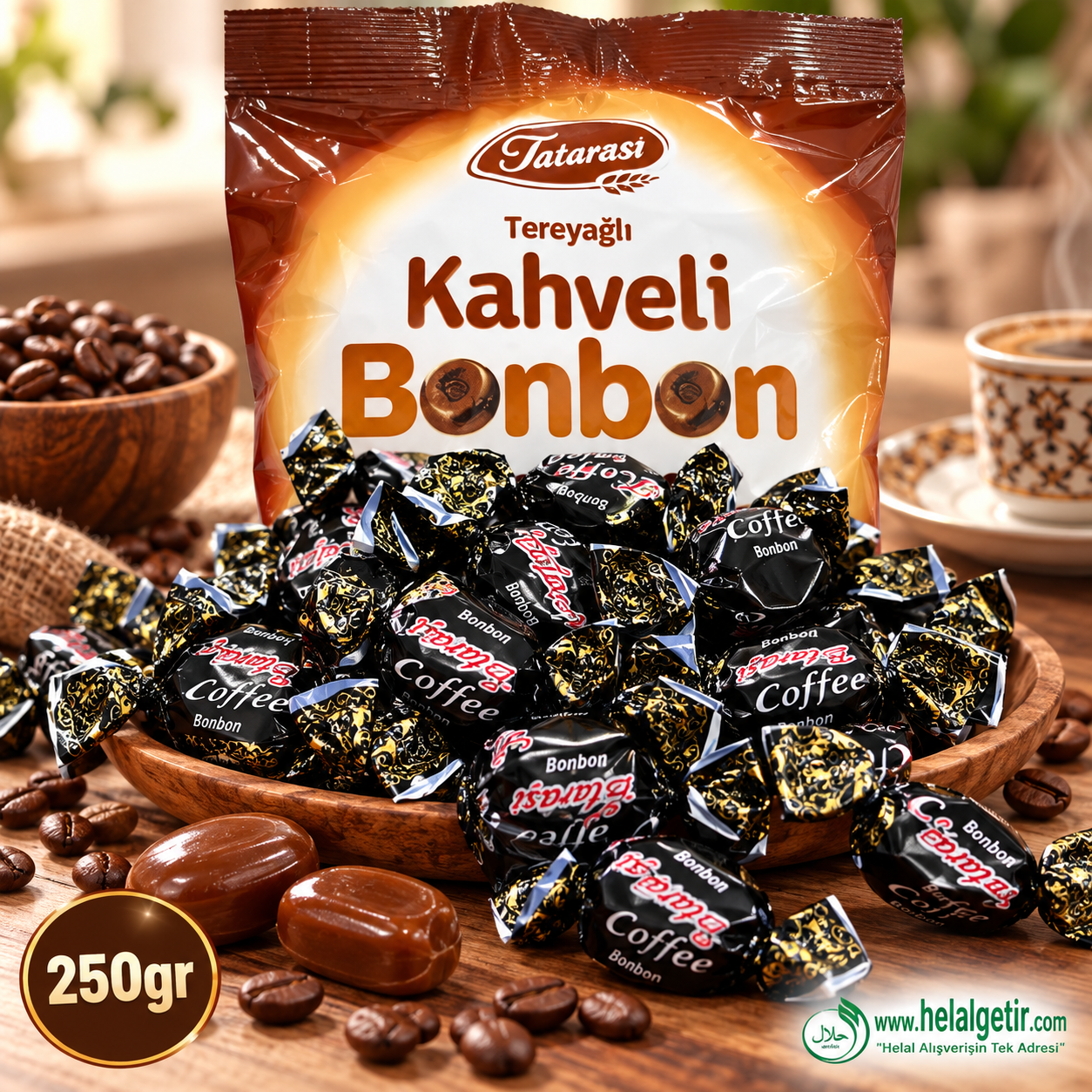 Tatarası Kahveli Tereyağlı Bonbon Şeker 250gr