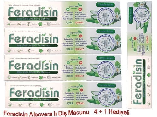 Feradisin Diş Macunu Aloe Vera Özlü 5 li Set